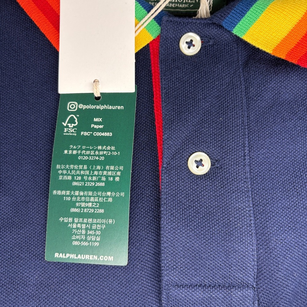NWT Polo Ralph Lauren Polo Country Sportsman XXL Outdoor Rainbow Collar Navy - Picture 8 of 15